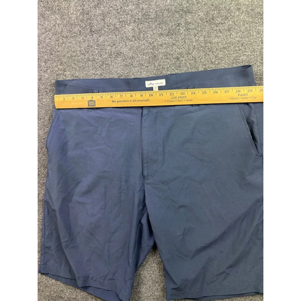 Peter Millar Performance Golf Shorts Mens 38 Blue Stretch Flat Front 65720
